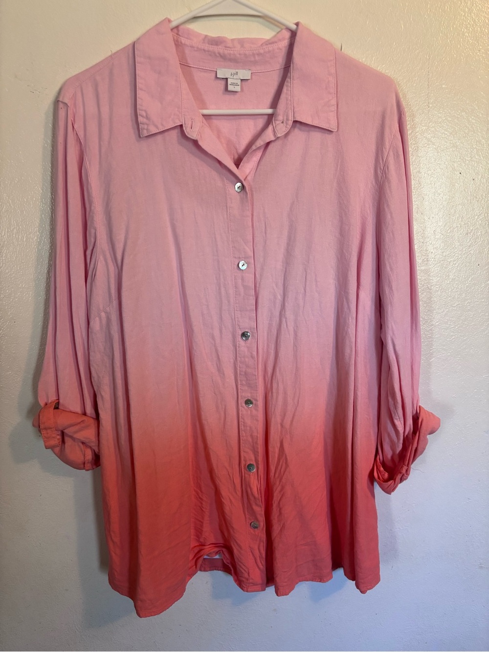Apt. 9 Pink to Coral Ombre Button-Down Shirt